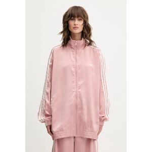 Dukserica adidas Originals Satin Tt za žene, boja: ružičasta, s aplikacijom, KC8812