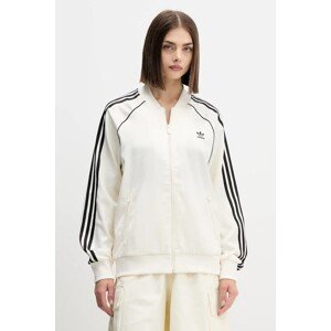 Dukserica adidas Originals Sst Satin Tt za žene, boja: bež, s aplikacijom, KH1567