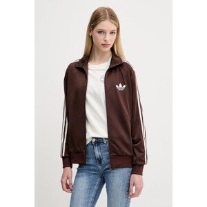 Dukserica adidas Originals Firebird za žene, boja: smeđa, s aplikacijom, KH1593