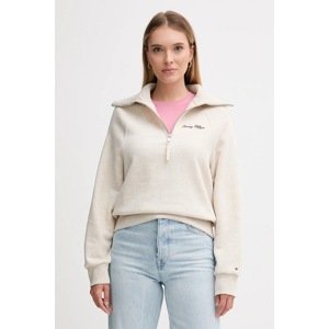 Dukserica Tommy Hilfiger za žene, boja: bež, bez uzorka, WW0WW46632