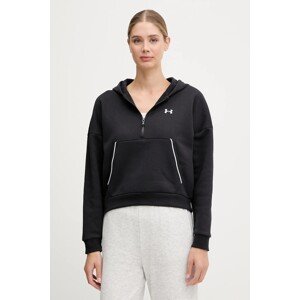Dukserica Under Armour Rival za žene, boja: crna, s kapuljačom, melanž, 6003707