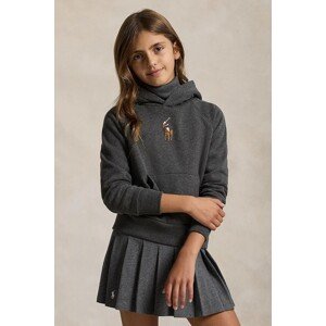 Dječja dukserica Polo Ralph Lauren boja: siva, s kapuljačom, 313978992001