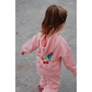 Dječja dukserica Konges Sløjd LOU SEQUIN SWEAT ZIP HOOD OCS boja: ružičasta, s kapuljačom, s aplikacijom, KS103863