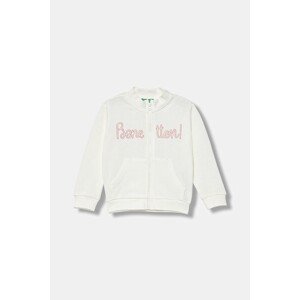 Dječja pamučna dukserica United Colors of Benetton boja: bijela, s uzorkom, 3J70G503U