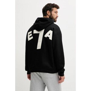 Pamučna dukserica EA7 Emporio Armani boja: crna, s kapuljačom, s aplikacijom, AF13797.7X000165