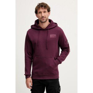 Dukserica Alpha Industries boja: bordo, s kapuljačom, bez uzorka, 178318.608