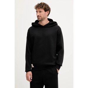 Dukserica Alpha Industries boja: crna, s kapuljačom, bez uzorka, 156335.03