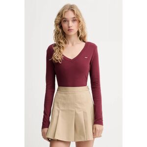 Pamučna majica dugih rukava Levi's boja: crvena, A9330