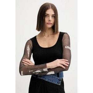 Majica dugih rukava Desigual LISBOA boja: crna, 25WWTK30