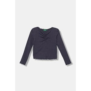 Dječja majica dugih rukava United Colors of Benetton boja: siva, 3KIEC10Q9