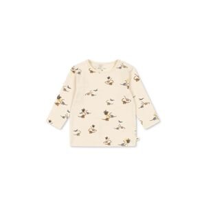 Majica dugih rukava za bebe Konges Sløjd BASIC BLOUSE GOTS boja: bež, s uzorkom, KS103701