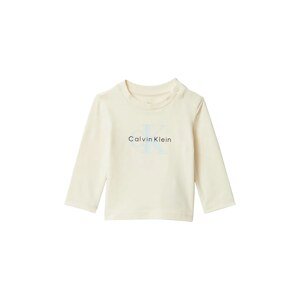 Majica dugih rukava za bebe Calvin Klein Jeans boja: bež, s tiskom, IN0IN00335