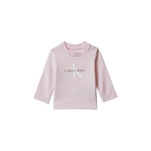 Majica dugih rukava za bebe Calvin Klein Jeans boja: ružičasta, s tiskom, IN0IN00335
