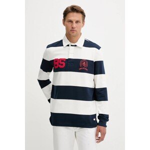 Pamučna majica dugih rukava Tommy Jeans boja: tamno plava, s uzorkom, DM0DM22074