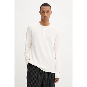 Pamučna majica dugih rukava Tommy Jeans boja: bež, bez uzorka, DM0DM21812