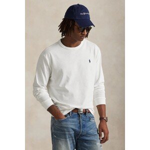 Pamučna majica dugih rukava Polo Ralph Lauren boja: bijela, bez uzorka, 710970697