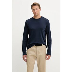 Pamučna majica dugih rukava Calvin Klein boja: tamno plava, bez uzorka, LV04LD227G