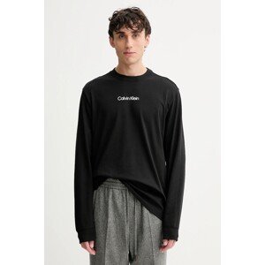 Pamučna majica dugih rukava Calvin Klein boja: crna, s tiskom, LV04LD232G