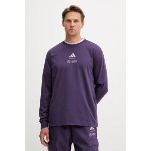 Majica dugih rukava adidas x Mercedes boja: ljubičasta, s tiskom, JX8812