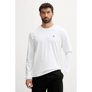 Pamučna majica dugih rukava Calvin Klein Jeans boja: bijela, bez uzorka, LV04RD247G