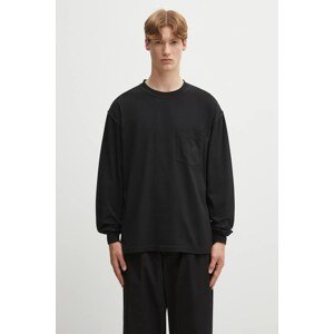 Pamučna majica dugih rukava MM6 Maison Margiela boja: crna, s aplikacijom, SH0NH0016.M20050.900