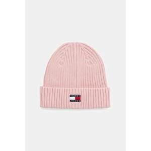 Pamučna kapa Tommy Jeans boja: ružičasta, AW0AW17899