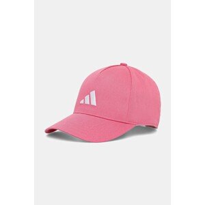 Pamučna kapa sa šiltom za bebe adidas Performance boja: ružičasta, JX1262