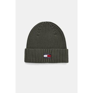 Pamučna kapa Tommy Jeans boja: zelena, AM0AM13669