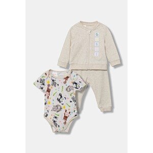 Pamučni komplet za bebe Guess 3-pack boja: bež, H5YW15 KAE14