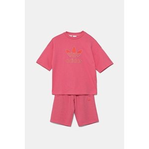 Pamučna dječja trenirka adidas Originals boja: ružičasta, KA0222