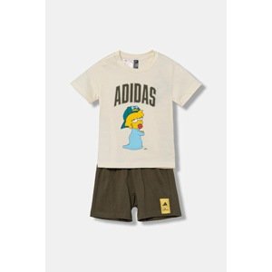 Pamučna dječja trenirka adidas boja: zelena, JL9174