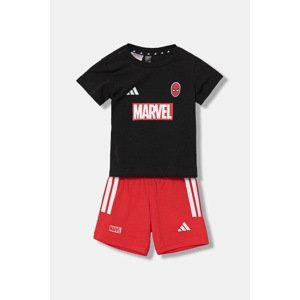 Pamučna dječja trenirka adidas Marvel boja: crvena, JW9968
