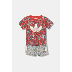 Pamučna dječja trenirka adidas Originals boja: crvena, JY3016
