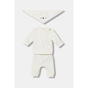 Pamučni komplet za bebe United Colors of Benetton boja: bež, 30THAK018