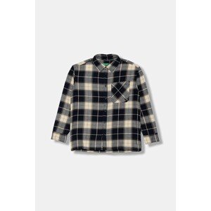 Dječja pamučna košulja United Colors of Benetton boja: tamno plava, 5LQHCQ04B