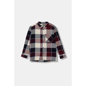 Dječja pamučna košulja United Colors of Benetton boja: bordo, 5LQHCQ04B