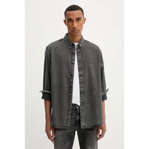 Traper košulja Levi's boja: crna, regular, s button-down ovratnikom, A7210