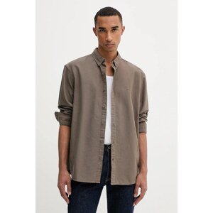 Pamučna košulja Levi's boja: smeđa, relaxed, s button-down ovratnikom, A7210