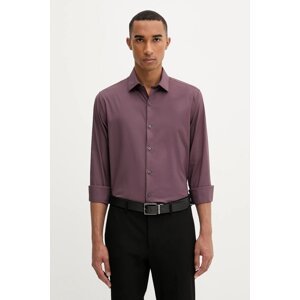 Košulja Calvin Klein boja: bordo, slim, s klasičnim ovratnikom, LV019EU073