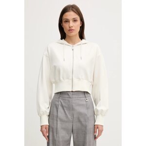 Dukserica Calvin Klein Jeans za žene, boja: bež, s kapuljačom, bez uzorka, LV047C247G