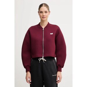 Dukserica Calvin Klein Jeans za žene, boja: bordo, s aplikacijom, LV047C524G