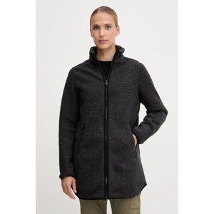 Dukserica od flisa Jack Wolfskin HIGH CURL boja: crna, bez uzorka, A65074