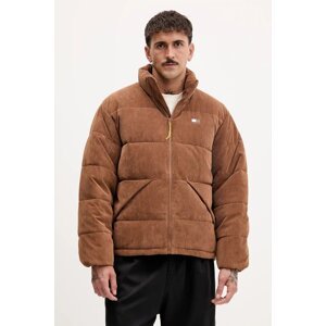Jakna od samta Tommy Jeans boja: smeđa, za zimu, DM0DM22031