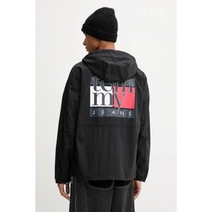Jakna Tommy Jeans boja: crna, za prijelazno razdoblje, DM0DM22099
