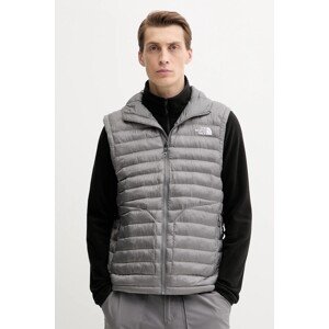 Prsluk The North Face Huila boja: siva, za prijelazno razdoblje, NF0A8DW40UZ1