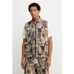 Pamučni prsluk adidas Originals OG Camo Vest boja: bež, za prijelazno razdoblje, KD6258