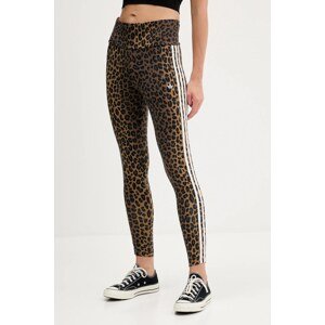 Tajice adidas Originals Legging boja: smeđa, s uzorkom, JW7308