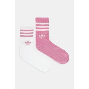 Čarape adidas Originals 3-Stripes 2-pack boja: ružičasta, JX5205