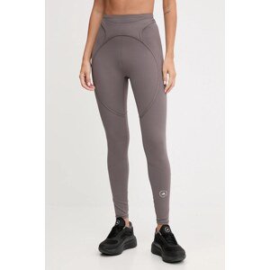 Tajice za trening adidas by Stella McCartney TruePurpose boja: smeđa, bez uzorka, JM1398