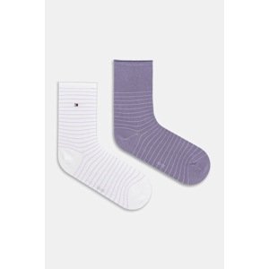 Čarape Tommy Hilfiger 2-pack boja: ljubičasta, 701236455
